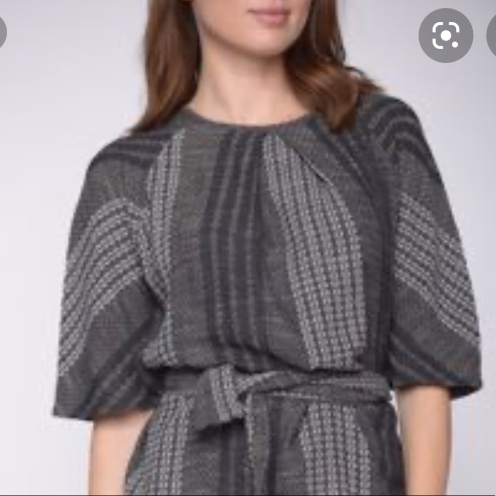 Ace & Jig Beatrice Top in Narnia Cotton Tie Back Blouse Yarn Dyed Texture Doen